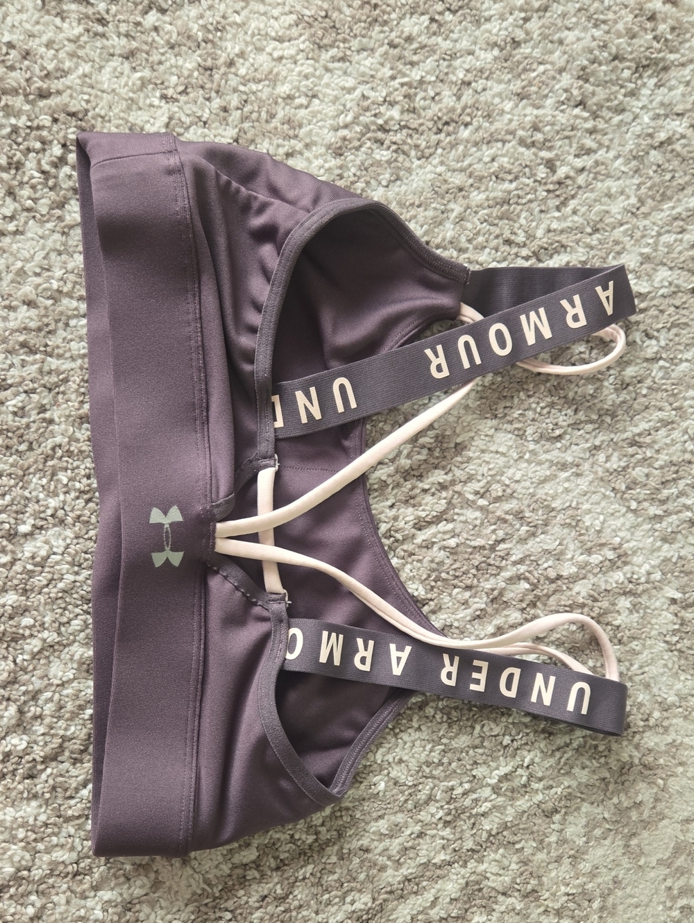 Under Armour Mauve Sports Bra with Light Pink Straps
